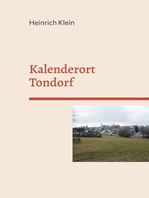 cover image of Kalenderort Tondorf